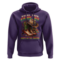 Where Them Fans At Boots On The Ground Hoodie Black Cowgirl Western Pride