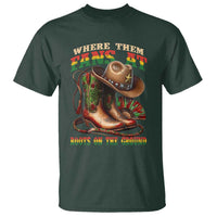 Where Them Fans At Boots On The Ground T Shirt Black Cowgirl Western Pride