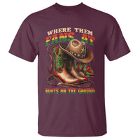 Where Them Fans At Boots On The Ground T Shirt Black Cowgirl Western Pride