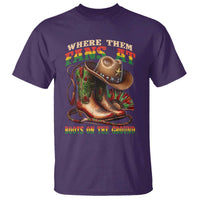 Where Them Fans At Boots On The Ground T Shirt Black Cowgirl Western Pride