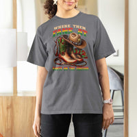 Where Them Fans At Boots On The Ground T Shirt For Women Black Cowgirl Western Pride