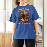Where Them Fans At Boots On The Ground T Shirt For Women Black Cowgirl Western Pride
