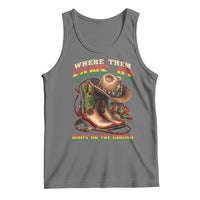 Where Them Fans At Boots On The Ground Tank Top Black Cowgirl Western Pride