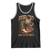 Where Them Fans At Boots On The Ground Tank Top Black Cowgirl Western Pride