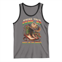 Where Them Fans At Boots On The Ground Tank Top Black Cowgirl Western Pride