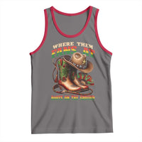 Where Them Fans At Boots On The Ground Tank Top Black Cowgirl Western Pride