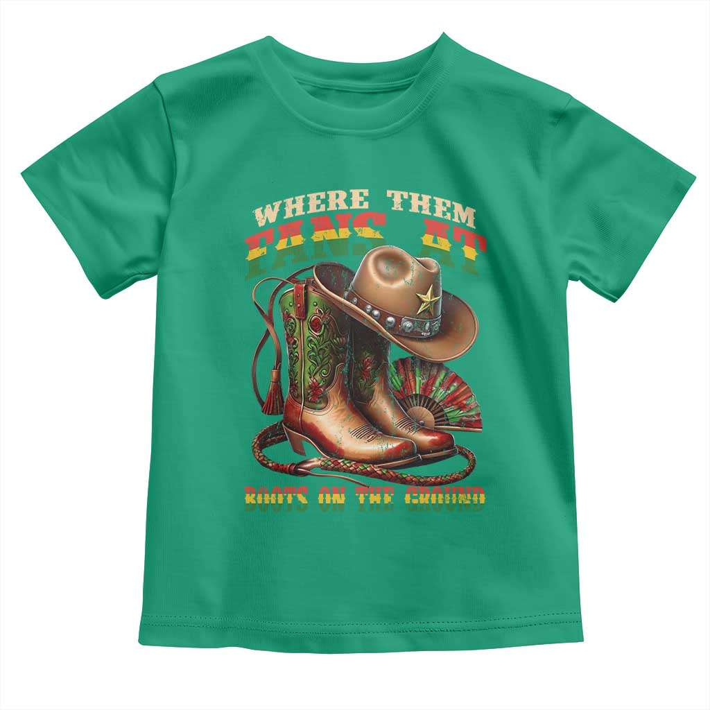 Where Them Fans At Boots On The Ground Toddler T Shirt Black Cowgirl Western Pride
