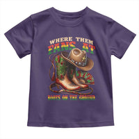 Where Them Fans At Boots On The Ground Toddler T Shirt Black Cowgirl Western Pride