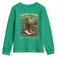 Where Them Fans At Boots On The Ground Youth Sweatshirt Black Cowgirl Western Pride