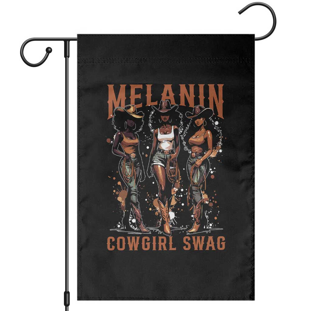Melanin Cowgirl Swag Garden Flag Black Women Western Pride
