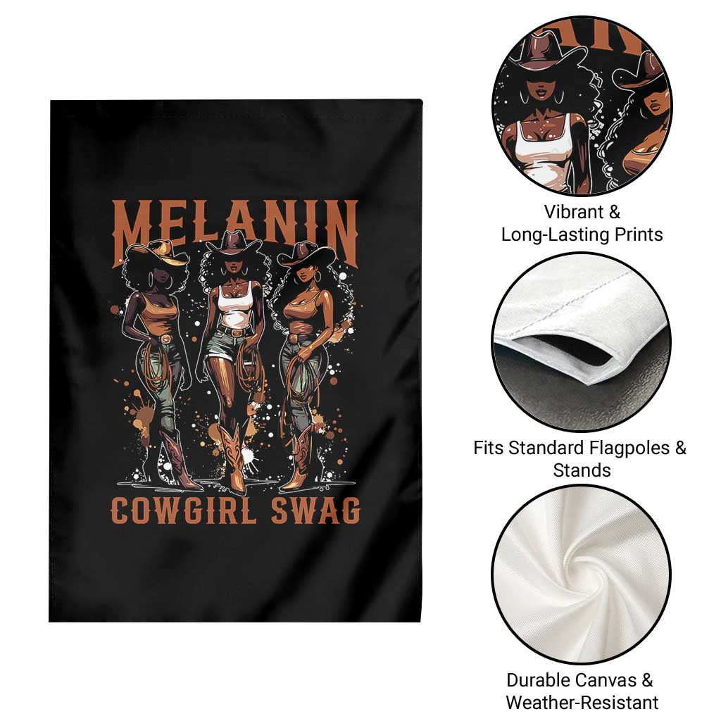 Melanin Cowgirl Swag Garden Flag Black Women Western Pride