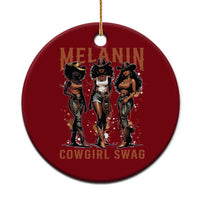 Melanin Cowgirl Swag Ceramic Ornament Black Women Western Pride