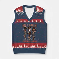Melanin Cowgirl Swag V-Neck Knit Sweater Vest Black Women Western Pride