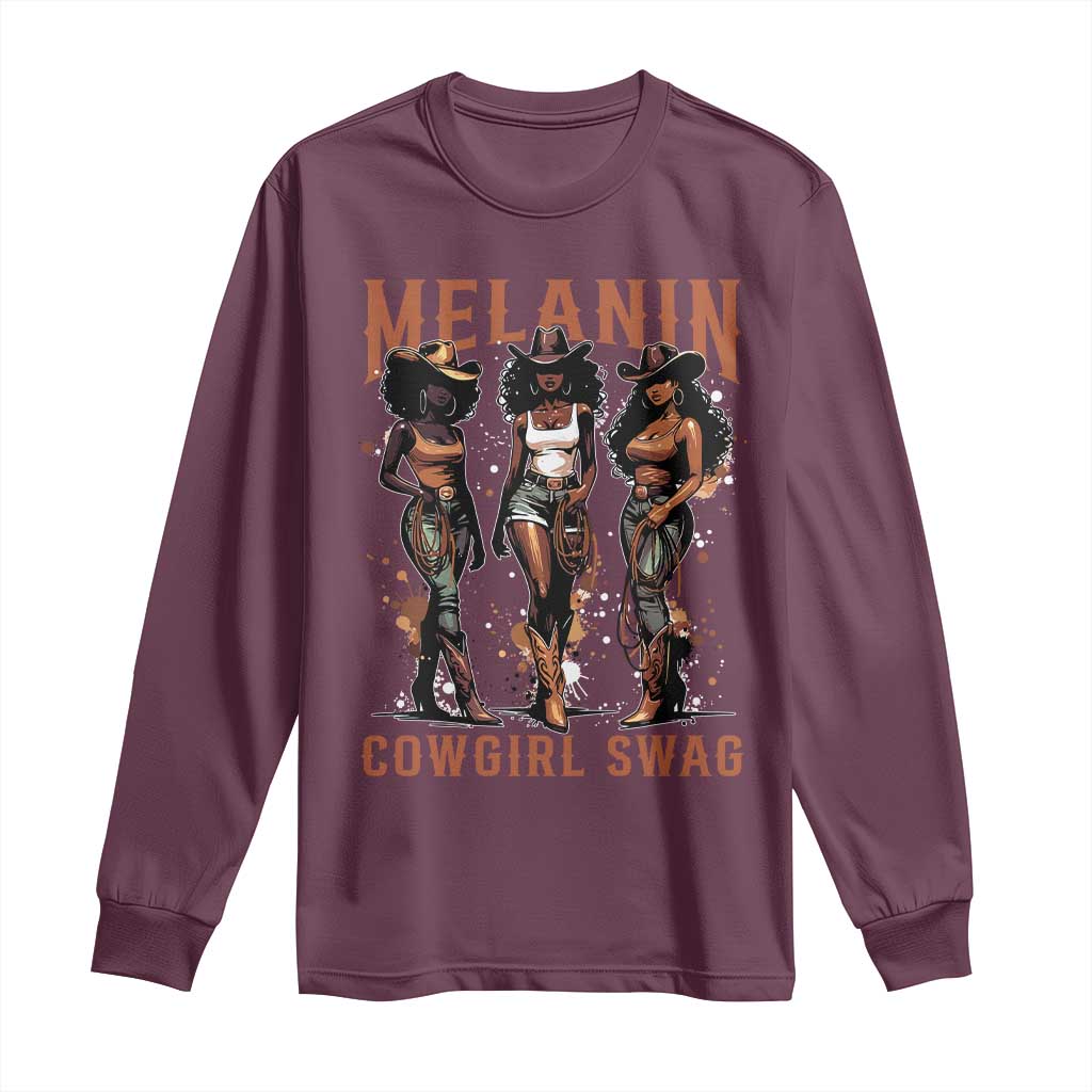 Melanin Cowgirl Swag Long Sleeve Shirt Black Women Western Pride