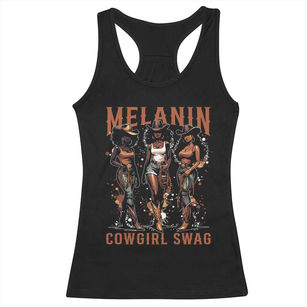 Melanin Cowgirl Swag Racerback Tank Top Black Women Western Pride