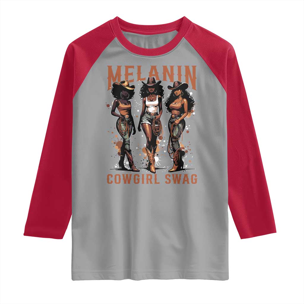 Melanin Cowgirl Swag Raglan Shirt Black Women Western Pride