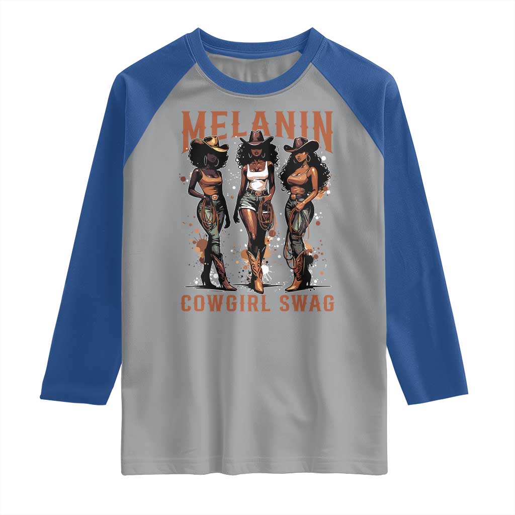 Melanin Cowgirl Swag Raglan Shirt Black Women Western Pride