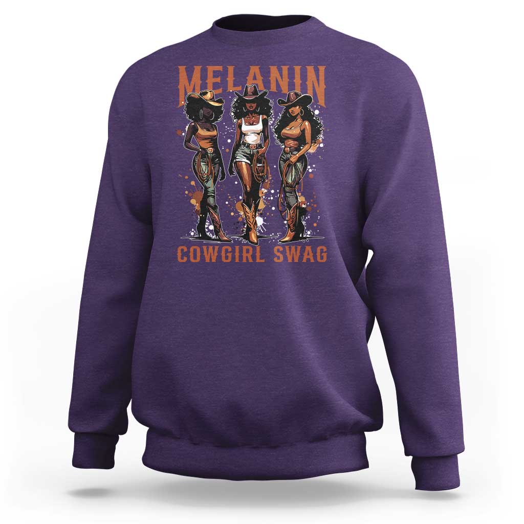 Melanin Cowgirl Swag Sweatshirt Black Women Western Pride