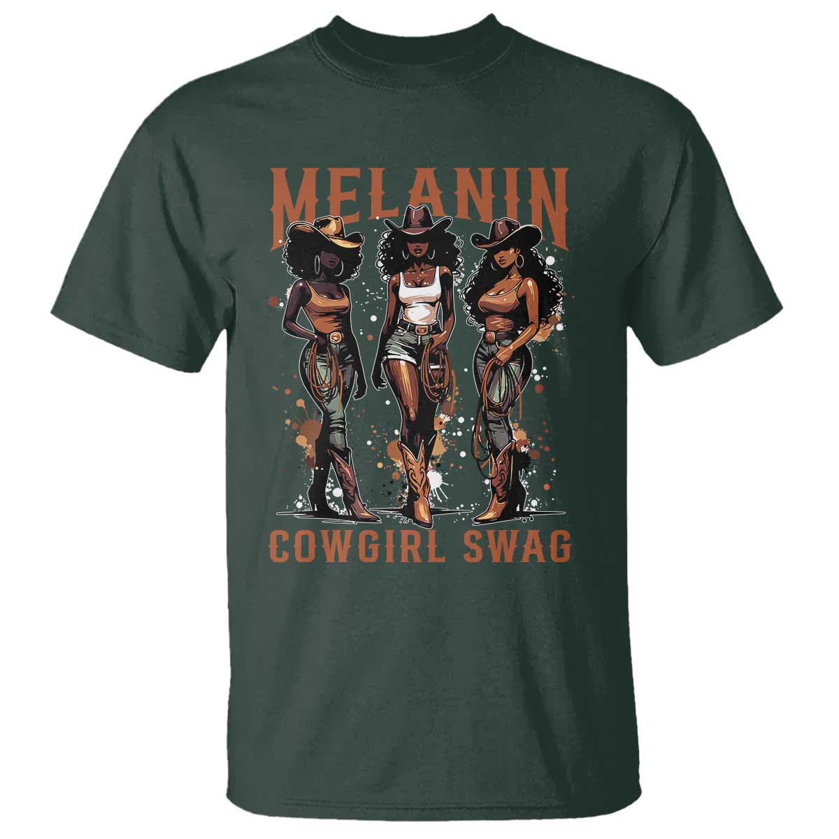 Melanin Cowgirl Swag T Shirt Black Women Western Pride