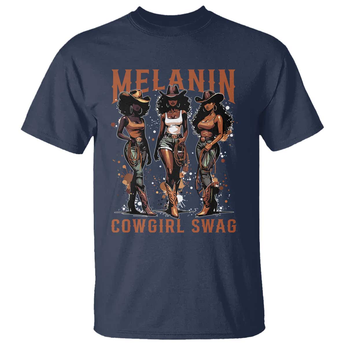 Melanin Cowgirl Swag T Shirt Black Women Western Pride
