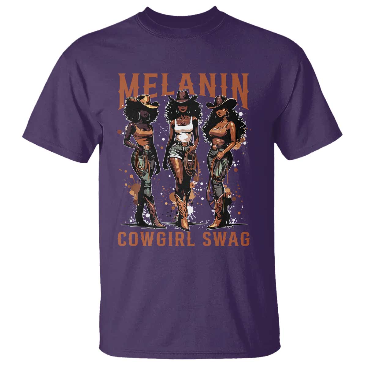 Melanin Cowgirl Swag T Shirt Black Women Western Pride