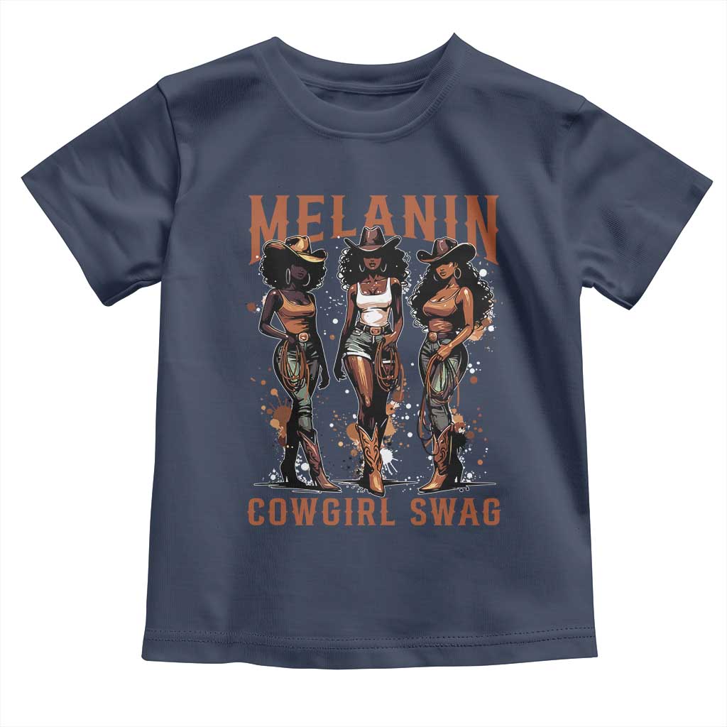 Melanin Cowgirl Swag Toddler T Shirt Black Women Western Pride
