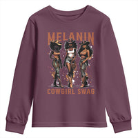 Melanin Cowgirl Swag Youth Sweatshirt Black Women Western Pride