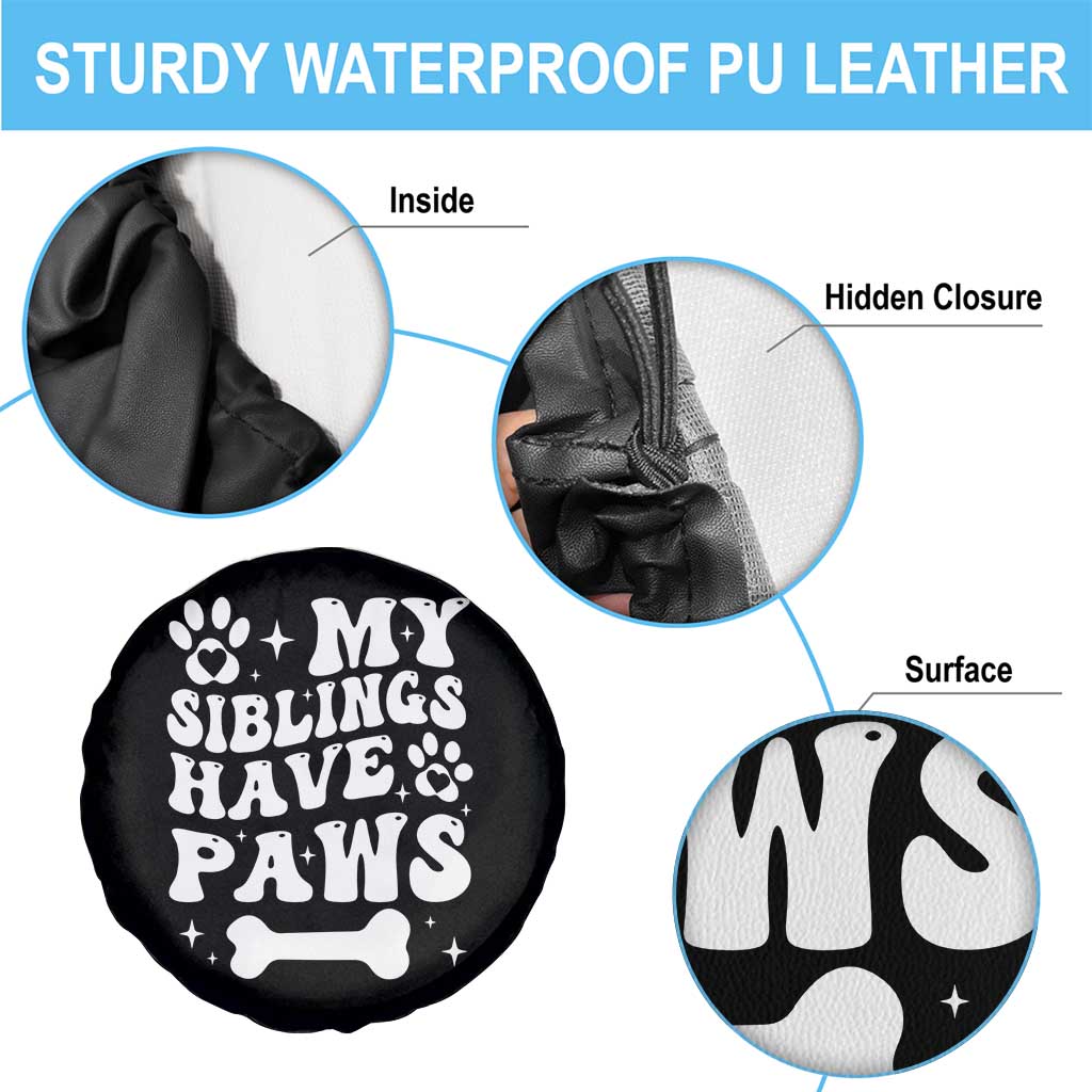 Protected By Dog Spare Tire Cover My Siblings Have Paws Funny Baby Shower Gift