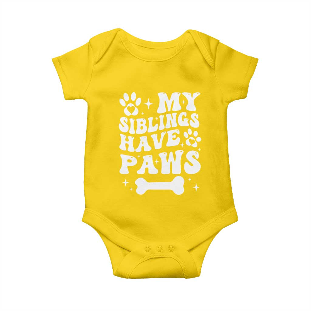 Protected By Dog Baby Onesie My Siblings Have Paws Baby Shower Gift