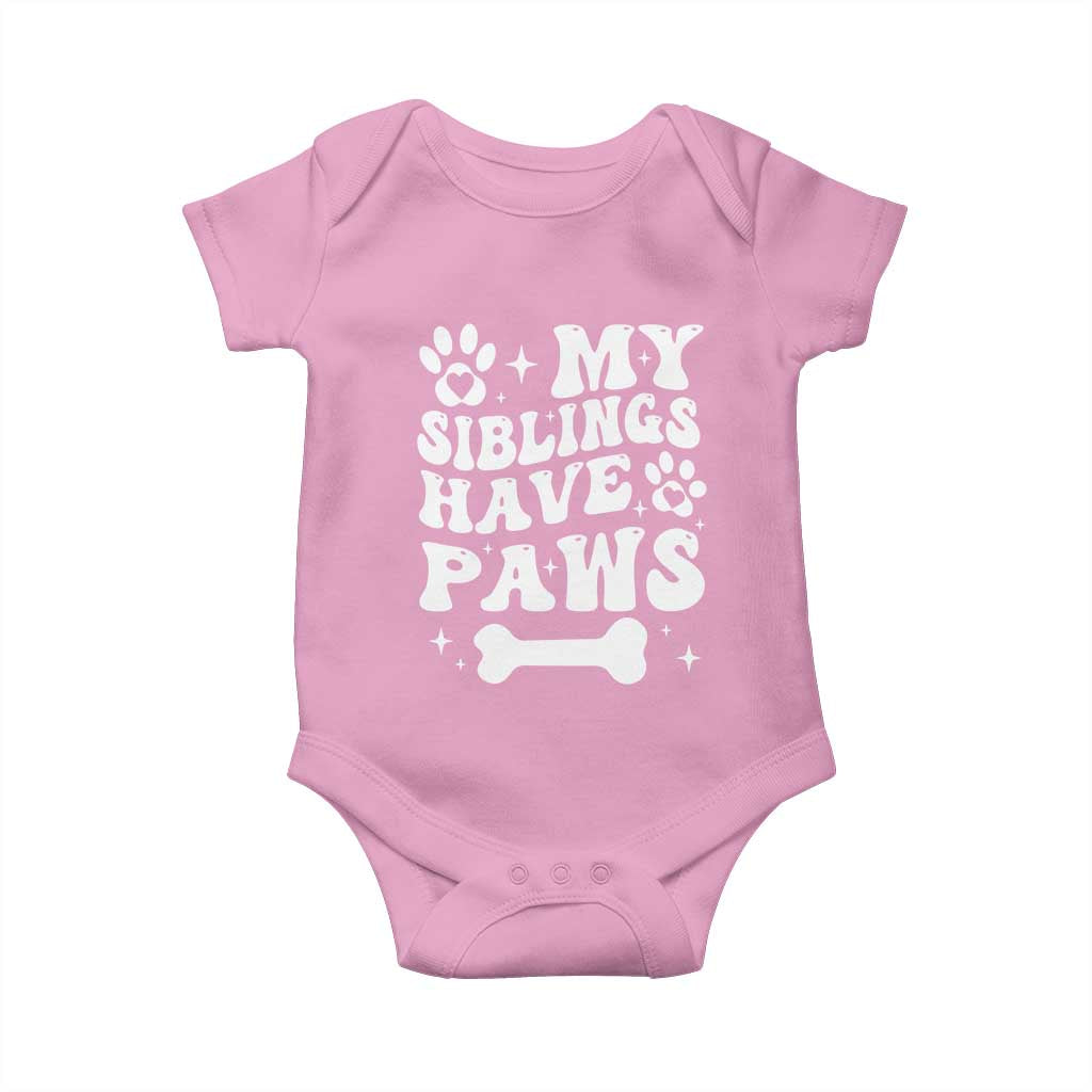 Protected By Dog Baby Onesie My Siblings Have Paws Baby Shower Gift