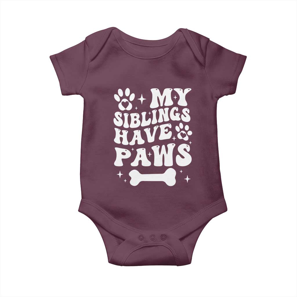 Protected By Dog Baby Onesie My Siblings Have Paws Baby Shower Gift