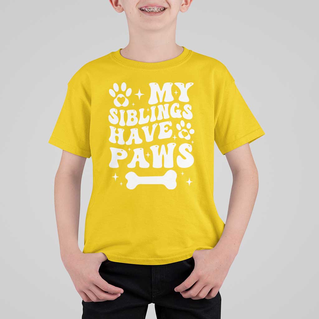 Protected By Dog T Shirt For Kid My Siblings Have Paws Baby Shower Gift
