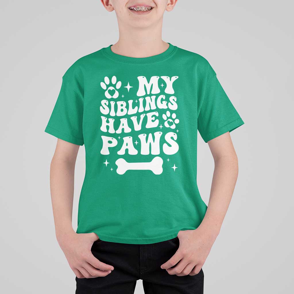 Protected By Dog T Shirt For Kid My Siblings Have Paws Baby Shower Gift
