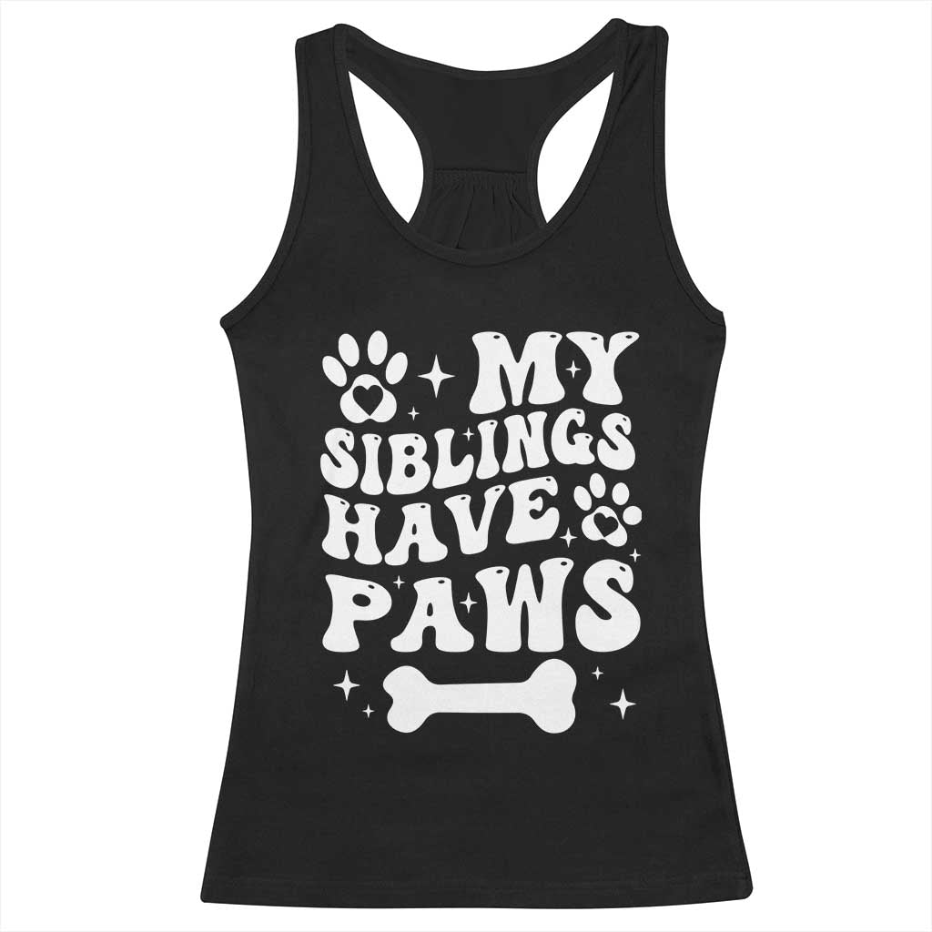 Protected By Dog Racerback Tank Top My Siblings Have Paws Baby Shower Gift