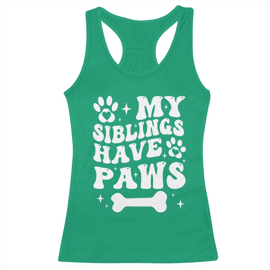 Protected By Dog Racerback Tank Top My Siblings Have Paws Baby Shower Gift