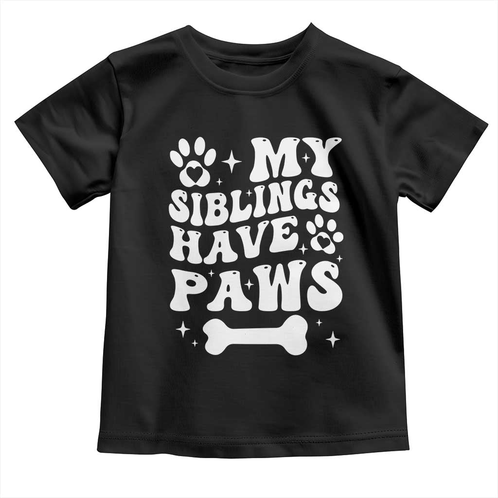 Protected By Dog Toddler T Shirt My Siblings Have Paws Baby Shower Gift