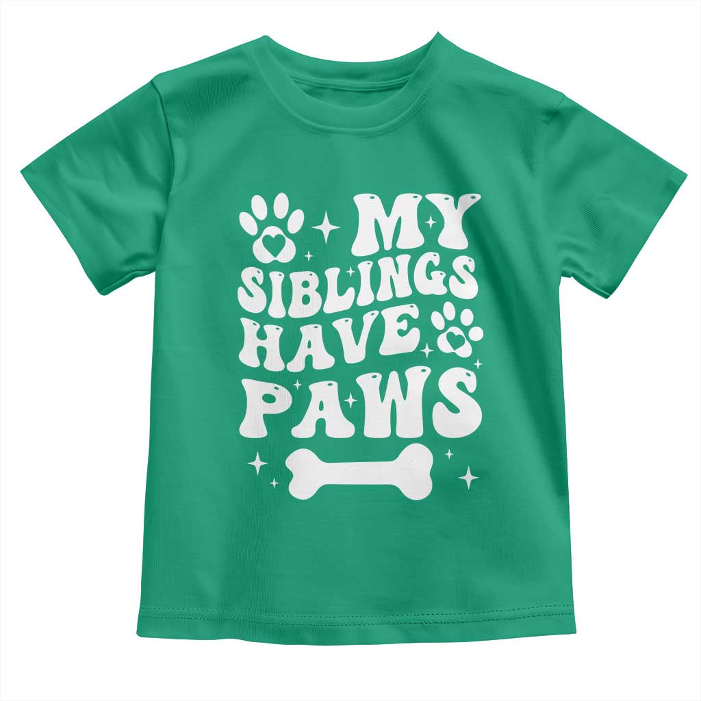 Protected By Dog Toddler T Shirt My Siblings Have Paws Baby Shower Gift