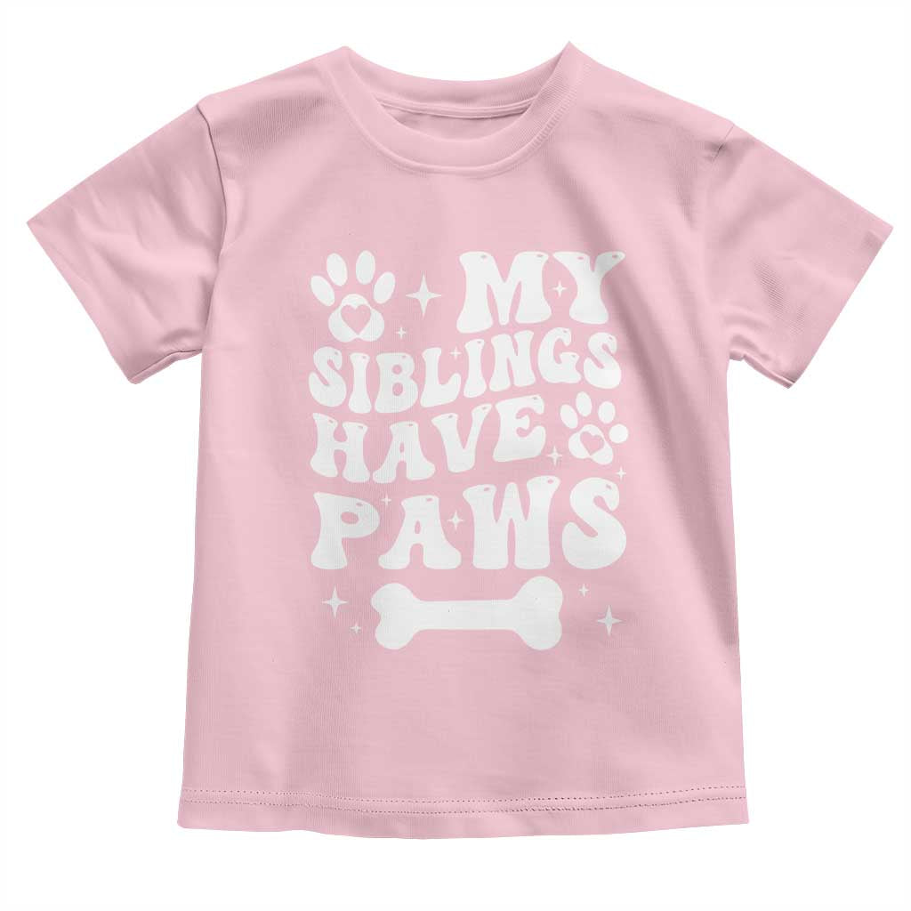 Protected By Dog Toddler T Shirt My Siblings Have Paws Baby Shower Gift