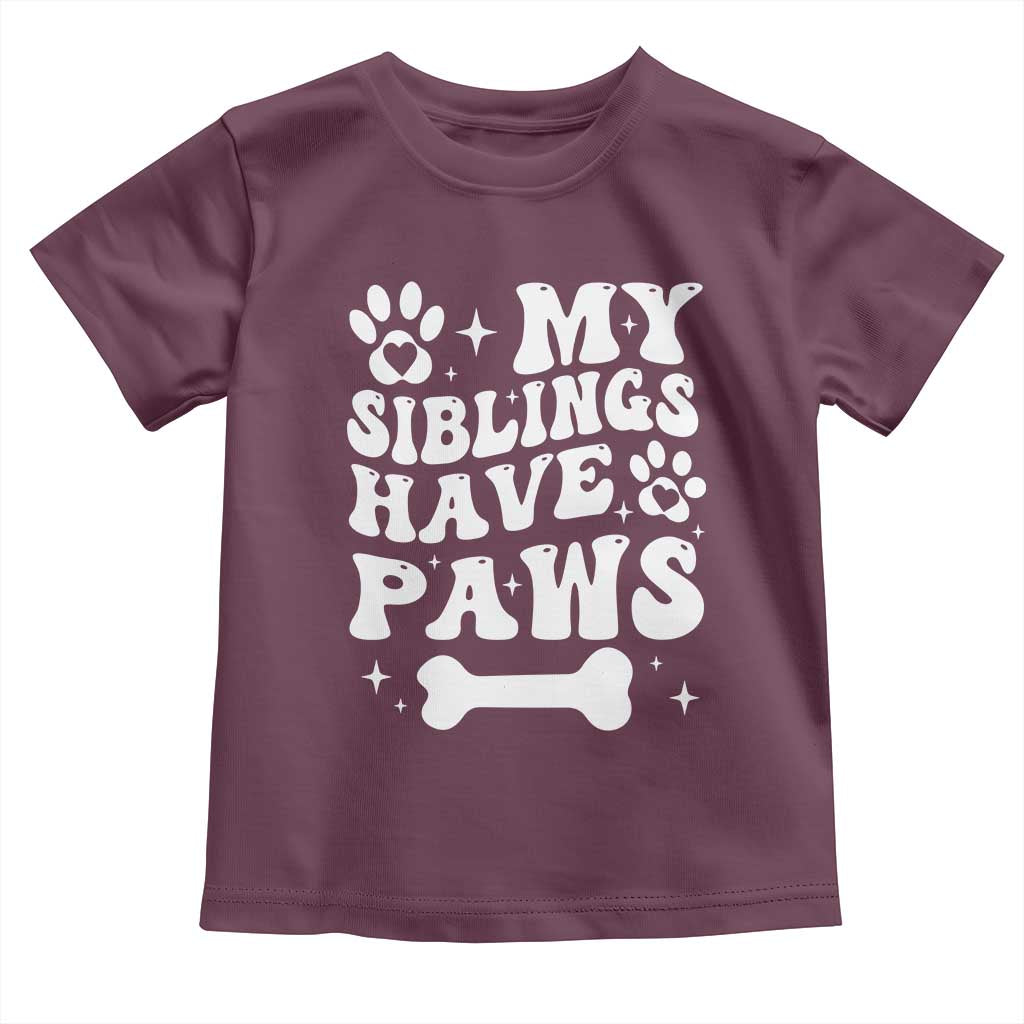 Protected By Dog Toddler T Shirt My Siblings Have Paws Baby Shower Gift