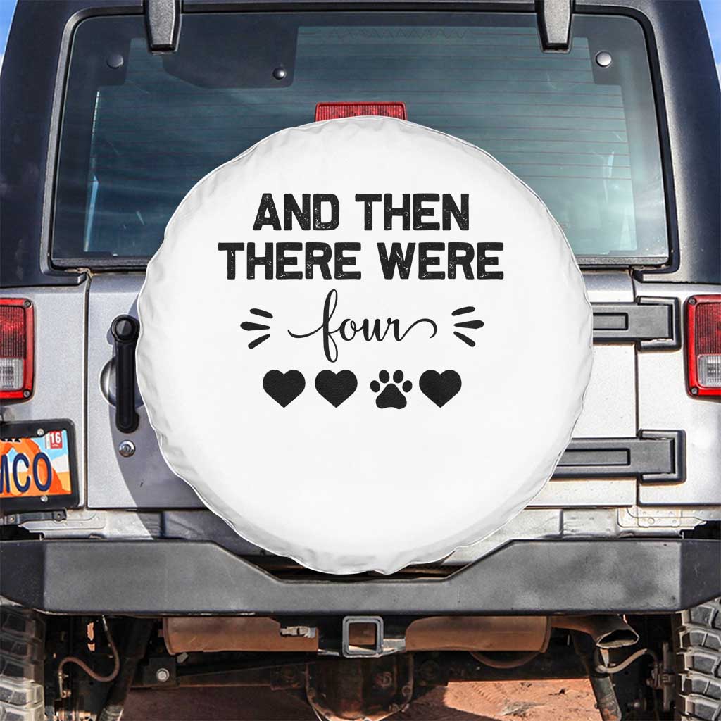And Then There Were Four Spare Tire Cover Pregnancy Baby Announcement With Dog