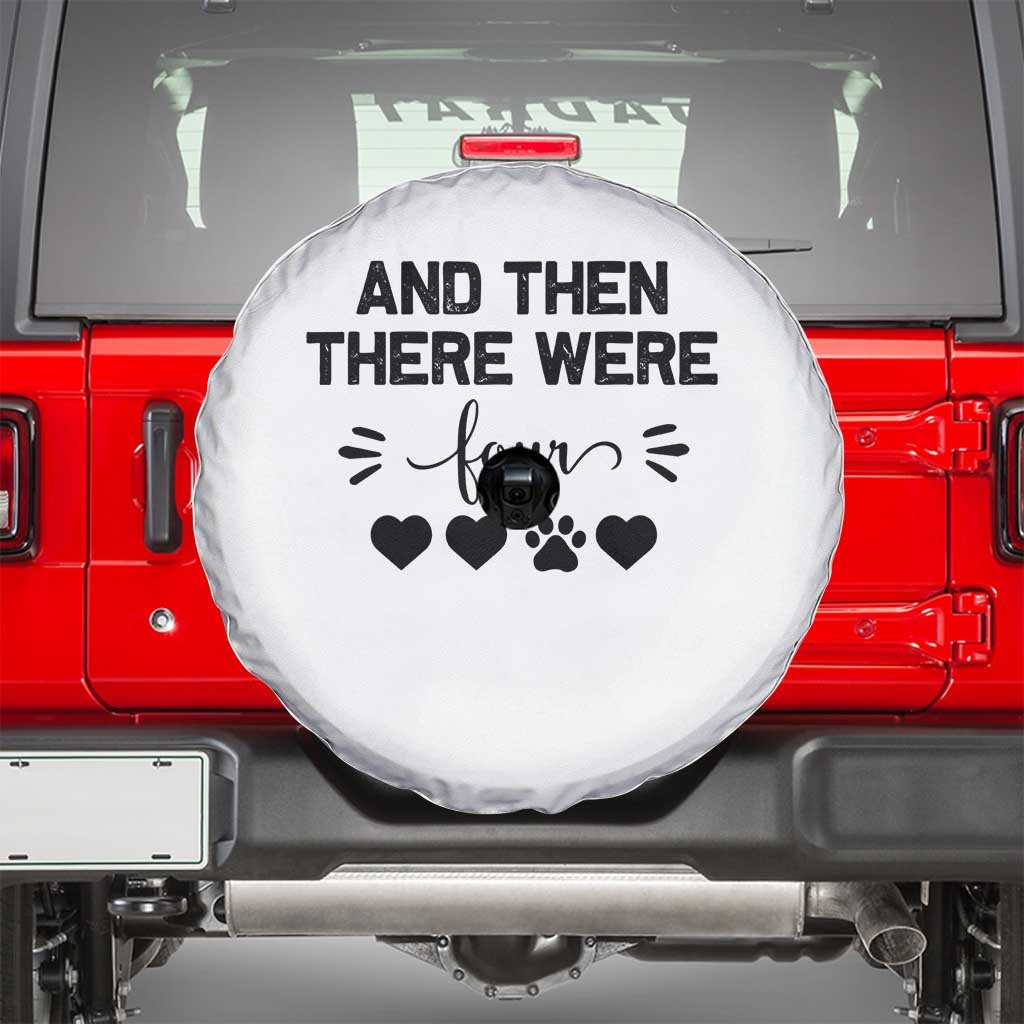 And Then There Were Four Spare Tire Cover Pregnancy Baby Announcement With Dog