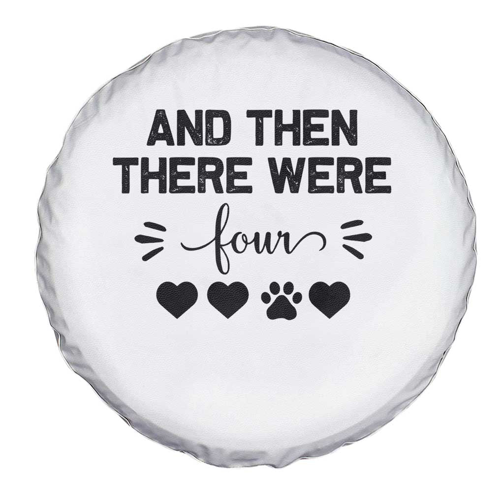 And Then There Were Four Spare Tire Cover Pregnancy Baby Announcement With Dog