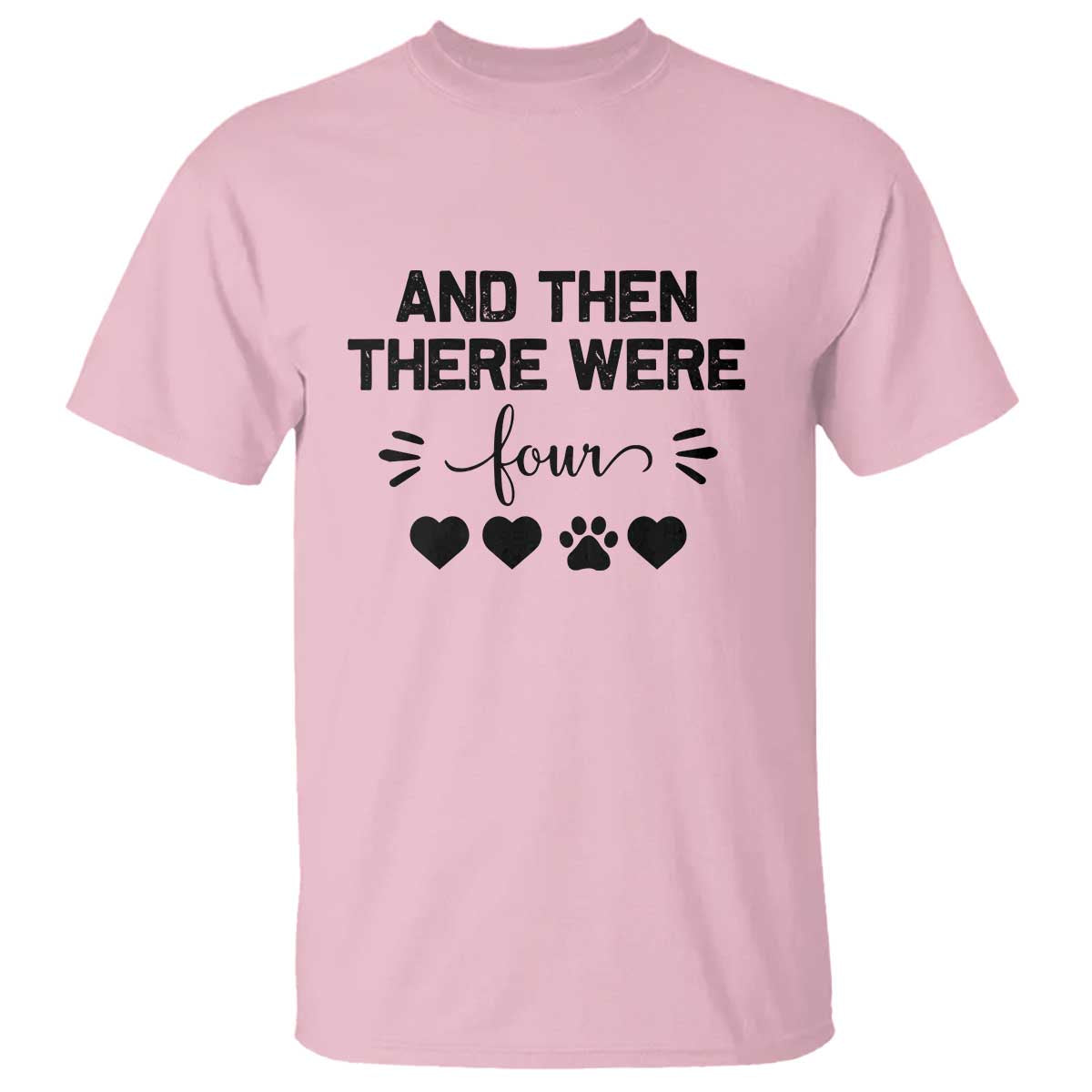 And Then There Were Four T Shirt Pregnancy Baby Announcement With Dog