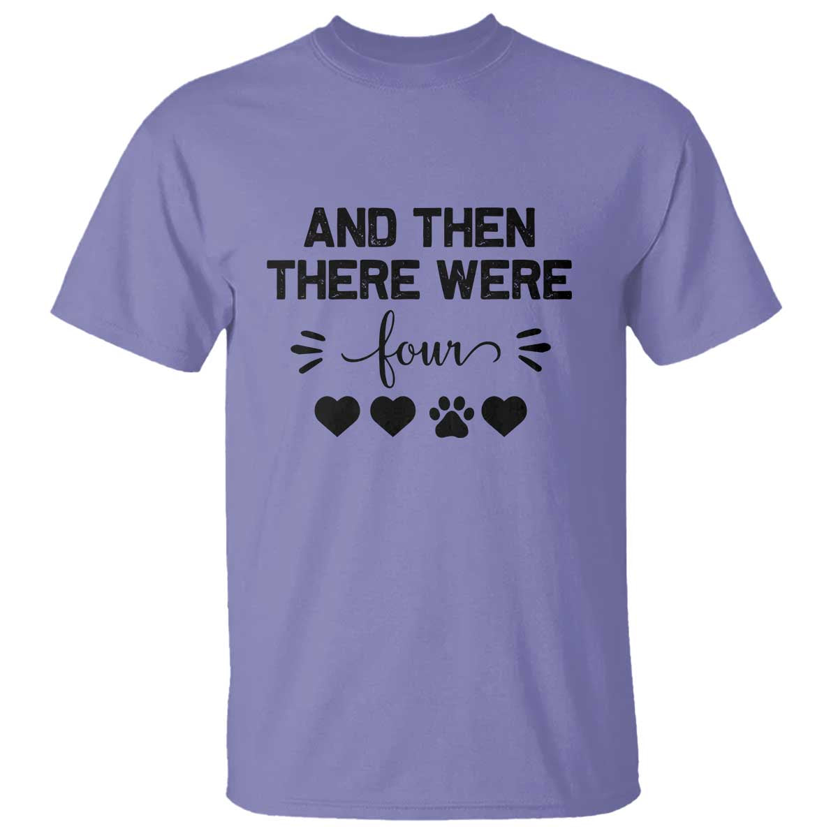 And Then There Were Four T Shirt Pregnancy Baby Announcement With Dog