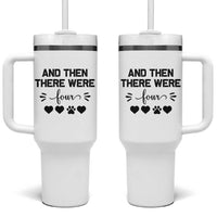 And Then There Were Four Tumbler With Handle Pregnancy Baby Announcement With Dog