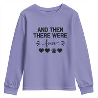 And Then There Were Four Youth Sweatshirt Pregnancy Baby Announcement With Dog