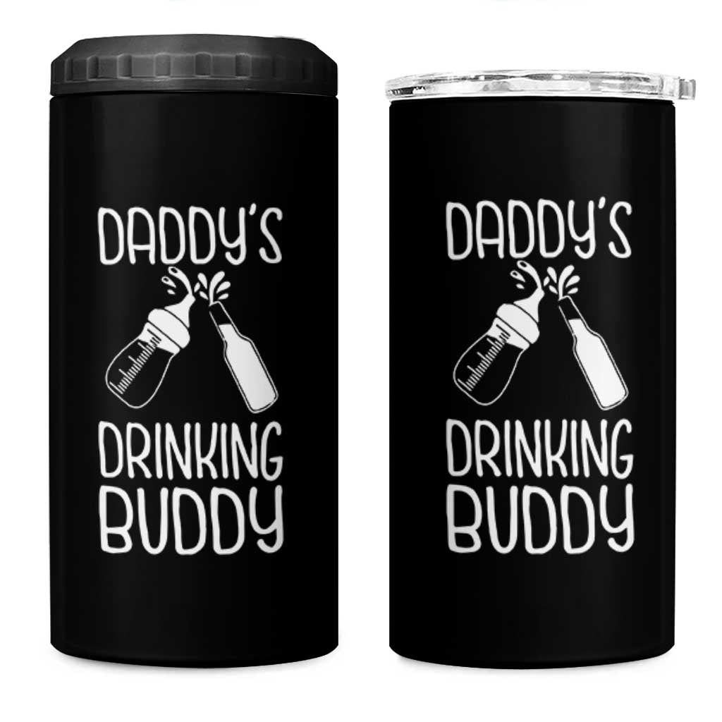 Daddy's Drinking Buddy 4 in 1 Can Cooler Tumbler Funny Baby Shower Infants Outfit Newborn Gift