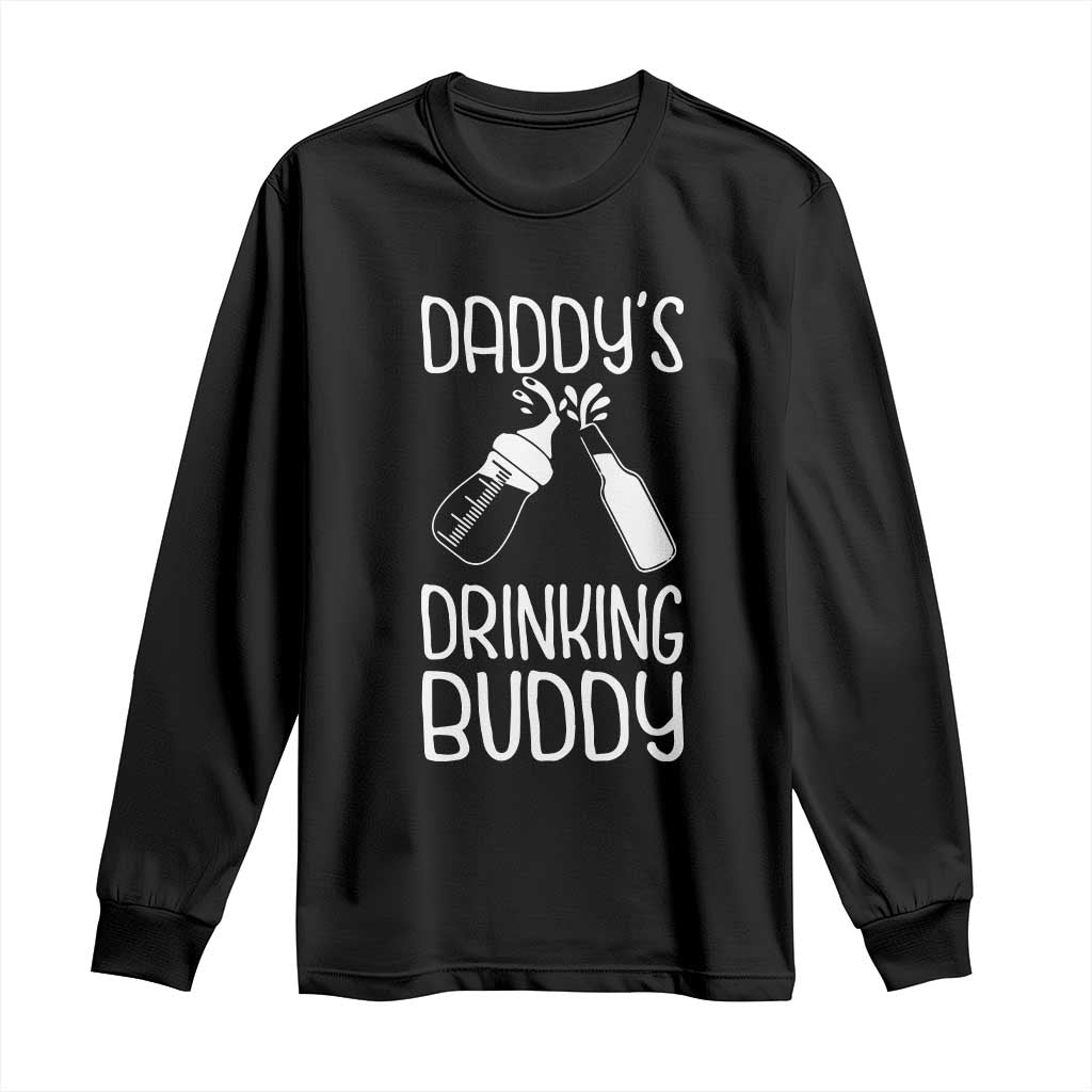 Daddy's Drinking Buddy Long Sleeve Shirt Funny Baby Shower Infants Outfit Newborn Gift