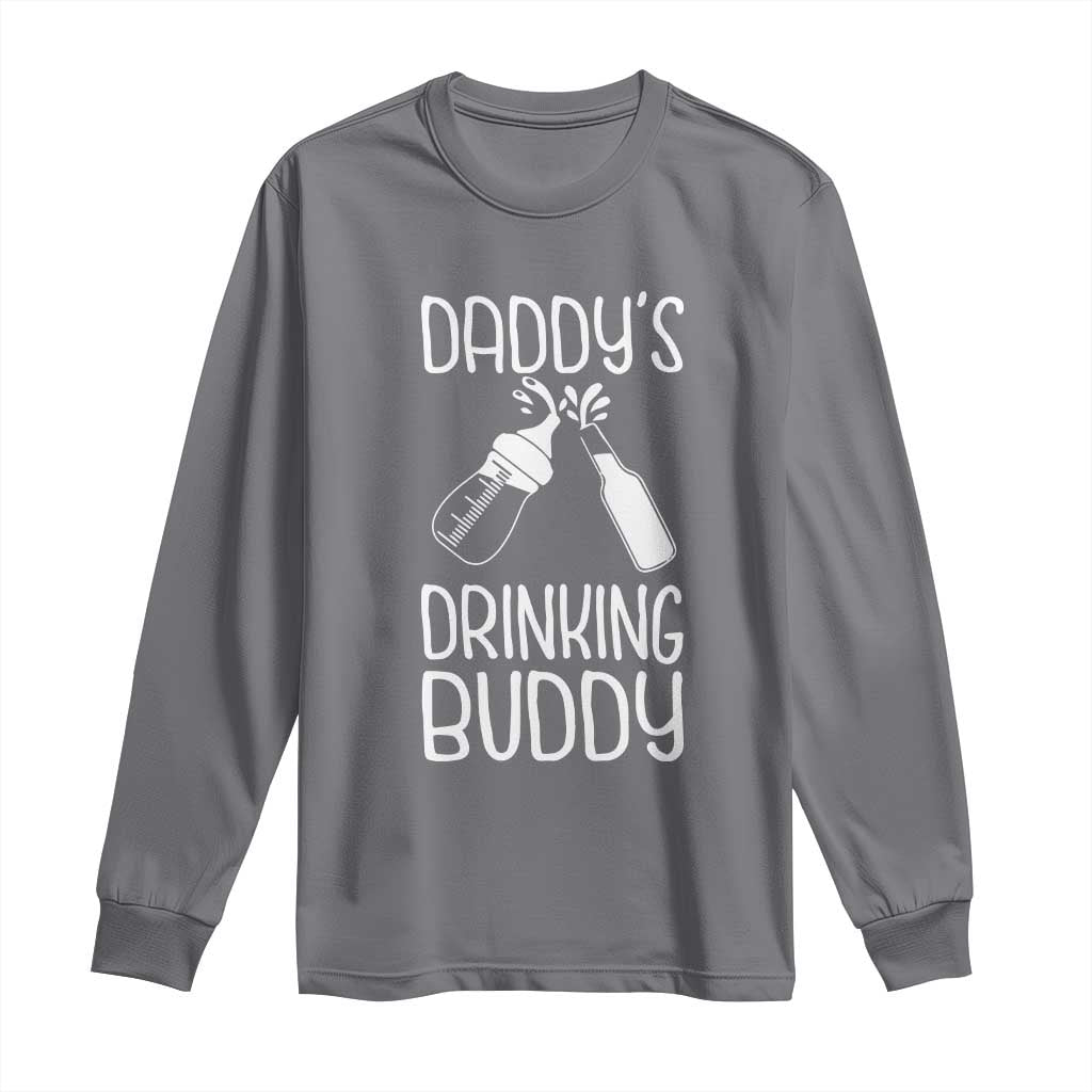 Daddy's Drinking Buddy Long Sleeve Shirt Funny Baby Shower Infants Outfit Newborn Gift