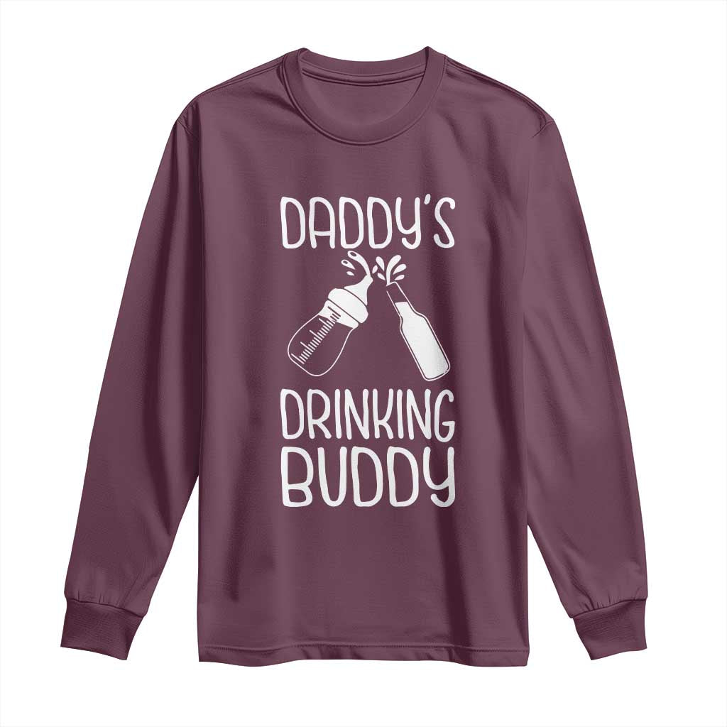 Daddy's Drinking Buddy Long Sleeve Shirt Funny Baby Shower Infants Outfit Newborn Gift
